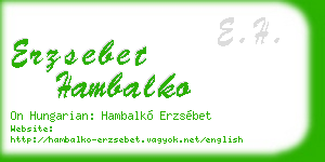 erzsebet hambalko business card
