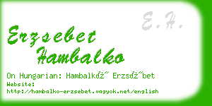 erzsebet hambalko business card